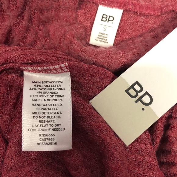 BP Red Waffle Stitch Long-sleeve Crewneck - Picture 6 of 8